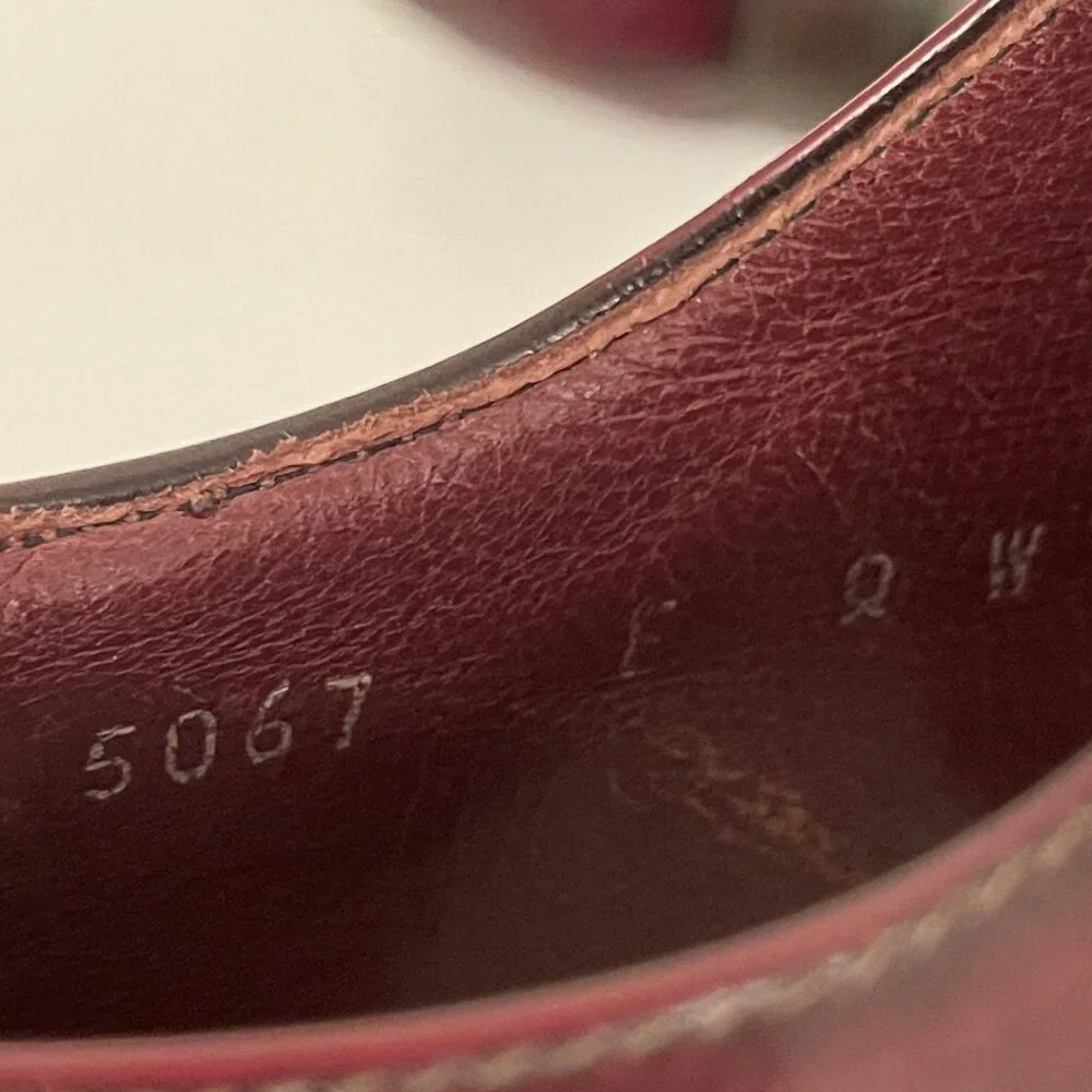 Mario Bruni Mens Size 9W Burgundy Leather Cap-Toe Oxford Loafer FREE SHOE TREES!